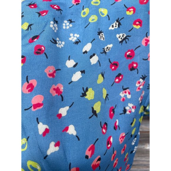 Vintage 1930s Novelty Print Cherries Fruit Blue Dress - Picture 6 of 12